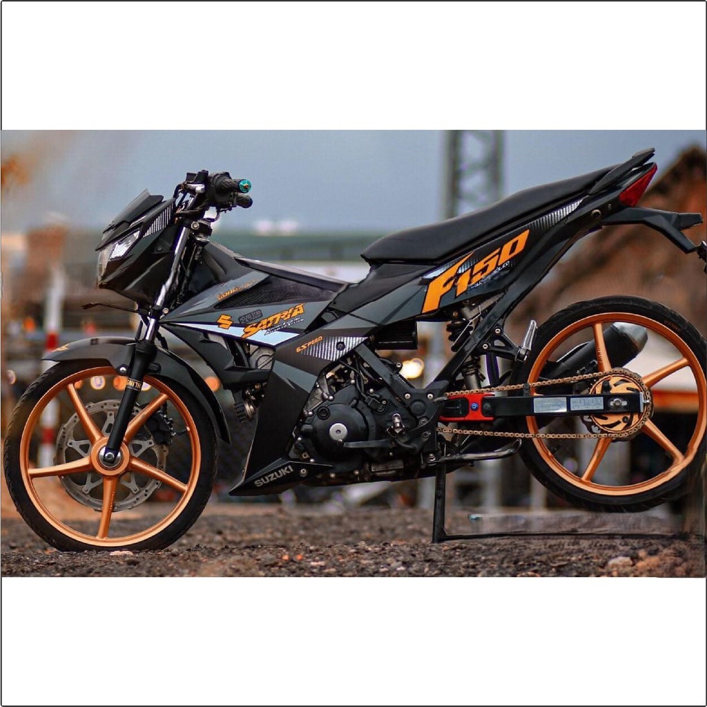 Tem Rời Satria cam đen nhám (F)