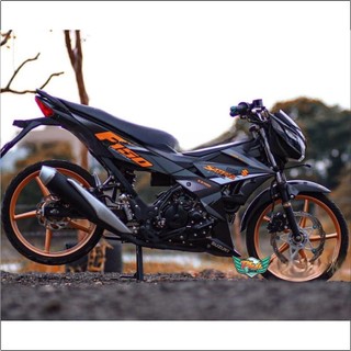 Tem Rời Satria cam đen nhám (F)