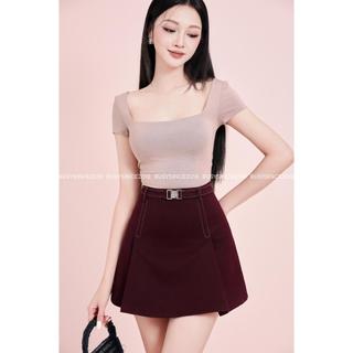 Chân Váy Xếp Ly Nữ BUSY Kaki Mềm Không Co Giãn CVXL2