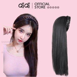 Bộ tóc giả nửa đầu nữ đẹp, có gắn bờm tóc giả Qiqishop - Tóc giả nửa đầu thẳng dài 60cm