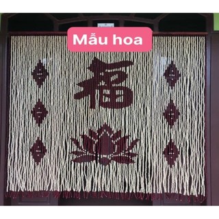 Mành hạt gỗ phòng thờ (Hạt gỗ Bồ đề: Mẫu chữ Phúc + Hoa sen)!