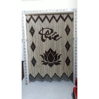 Mành hạt gỗ phòng thờ (Hạt gỗ Bồ đề: Mẫu chữ Phúc + Hoa sen)!