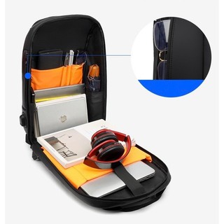Balo cỡ lớn { BOMag 01 } phủ bu cao cấp chống thấm ,khóa 3 số tích hợp cổng USB
