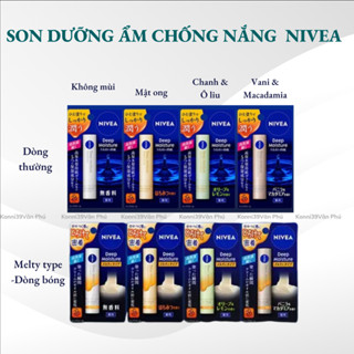  Son dưỡng ẩm môi  Nivea Nhật - Deep Moist Lip Balm Honey Mật ong chống nắng 