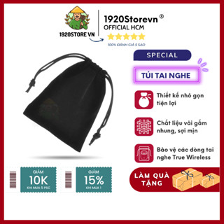 【SIÊU XỊN Túi Đựng Tai Nghe True Wireless 1920Store Pouch HAVIT TW967, DEFUNC vải Gấm Nhung Dây Rút, Kích Thước 7x9cm