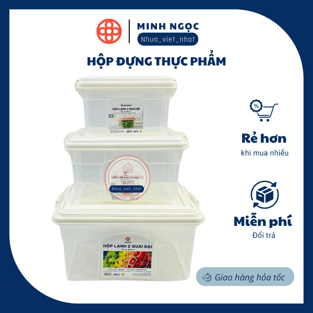 Hộp đựng thực phẩm, hộp lạnh 2 quai, hộp đựng đồ Việt Nhật