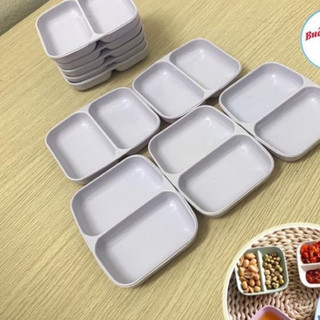 COMBO 10 Đĩa chấm phíp hai ngăn, đựng nước chấm- 1205 VN