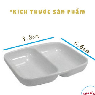 COMBO 10 Đĩa chấm phíp hai ngăn, đựng nước chấm- 1205 VN