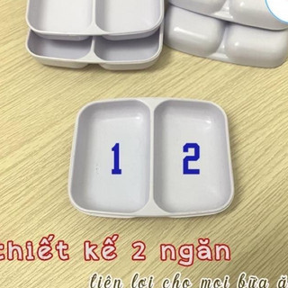 COMBO 10 Đĩa chấm phíp hai ngăn, đựng nước chấm- 1205 VN
