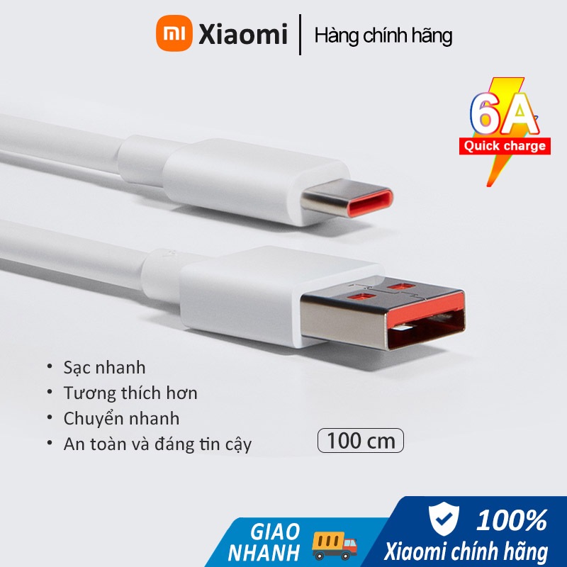 Dây sạc nhanh Xiaomi 6A 33w 67w 120w Cáp sạc nhanh Type C | Tương thích hơn | Hàng chính hãng