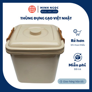 Thùng Đựng Gạo Việt Nhật Dung Tích 10kg, 5351 hộp đựng gạo, thùng nhựa có nắp để đồ ăn khô