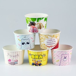 Sỉ 1 thùng (1000c) chiếc cốc giấy đựng kem nắp cầu- cốc nắp cừu