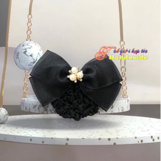 Kẹp búi lưới handmade voan đen K64-M1