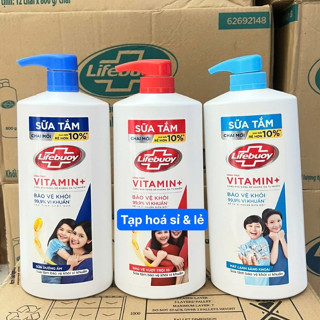 Sữa tắm Lifebuoy xanh lợt, đỏ, xanh đậm 800g