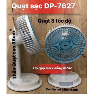 Quạt sạc 7627, quạt sạc để bàn loại tốt