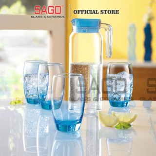 Bộ bình ly thủy tinh luminarc rotterdam ice blue 5 món j1799