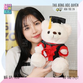 [Sẵn Trắng Vàng hoả tốc] H50. Thú bông tốt nghiệp mặc đồ cử nhân Họa sĩ nhí quà tặng ý nghĩa, chất liệu cao cấp kèm túi