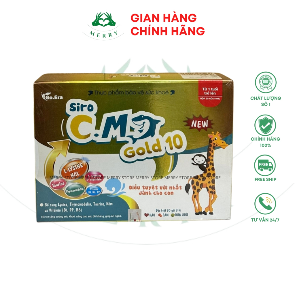 Siro Cá Mập Baby Shark Gold X2 Chính Hãng Mẫu Mới MERRY STORE Siro Ăn Ngon -Tăng Cân - Hộp 30 Gói