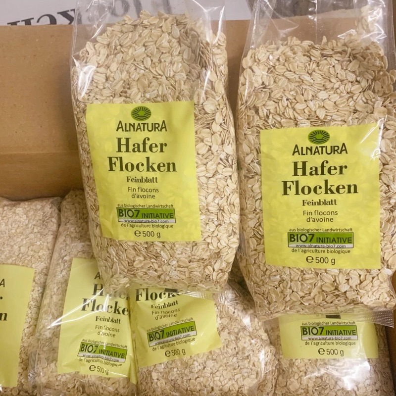 Yến Mạch Đức Hafer Flocken  cán dẹt và cán vỡ túi 500gr