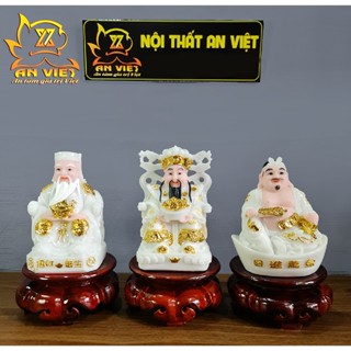 Bộ 3 Tượng Thần Tài-Thổ Địa-Thần Tiền [Hợp Mệnh KIM] Phát Lộc TD2411