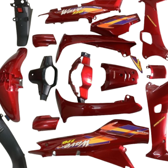 Bộ dàn áo xe Wave Alpha -  ZX - Wave nhỏ 110 đời 1997 - 2005 màu Đỏ Đô- Nhựa nguyên ABS loại Đẹp