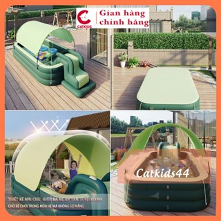 Hồ bơi-bể bơi có mái che- cầu trượt phao- nhà bóng phao cho bé tặng kèm bơm điện cao cấp