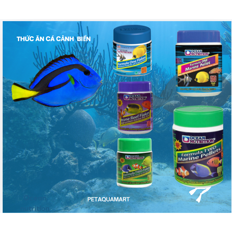Thức ăn cho các loại cá cảnh biển biển của Mỹ ocean nutrition f1 & f2 dạng lá và dạng viên