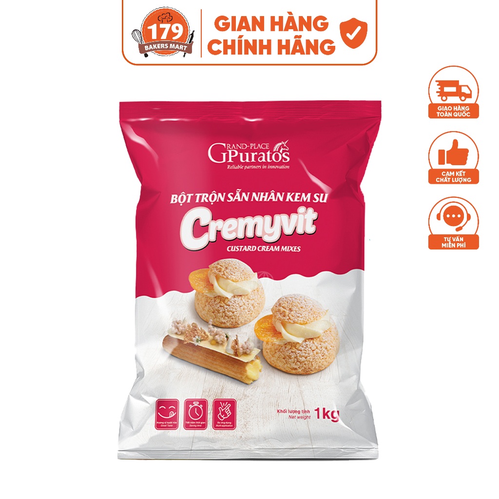 Bột Trộn Nhân Kem Su Cremyvit Puratos Grand-Place VN-1 Kg