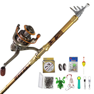 Bộ Cần Câu Máy 2m1 - 3m6 Kèm Máy Kim Loại & Phụ Kiện - Câu Cá Hiệu Quả