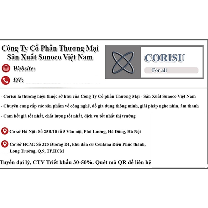 Phiếu bảo hành Corisu 24 tháng