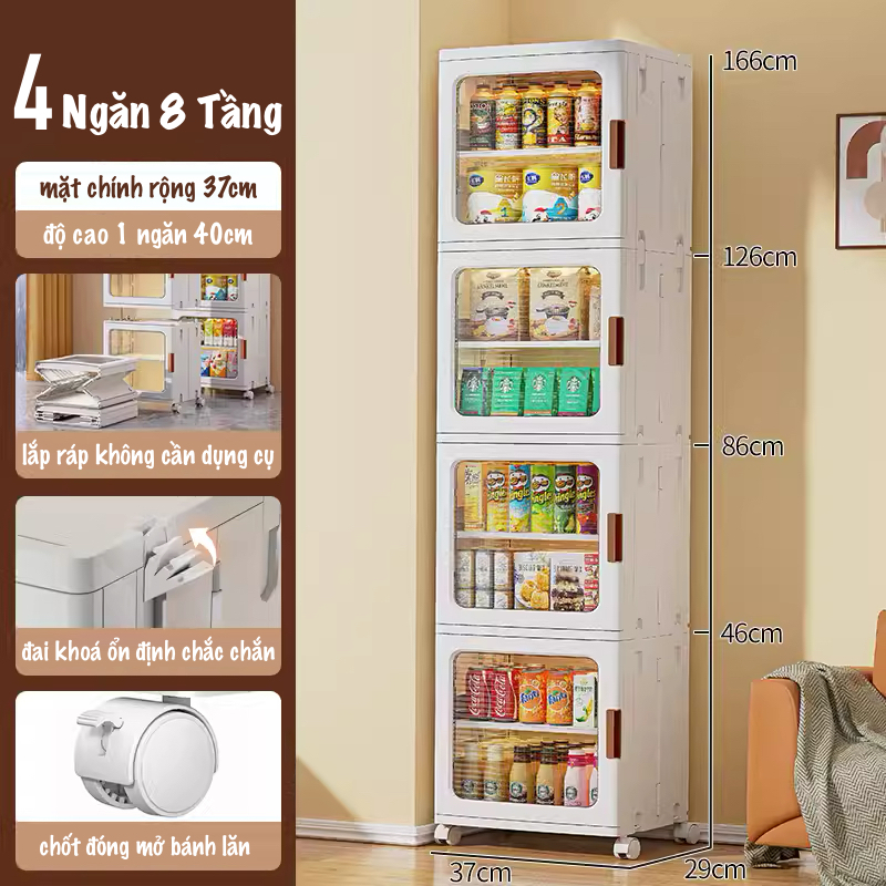 Tủ Nhựa Đa Năng TTH House Hk37 3 4 Tầng Có Bánh Xe Di Chuyển Tiện Lợi
