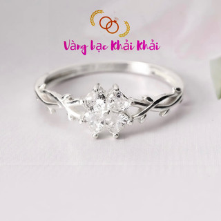  Nhẫn nữ cỏ bốn lá bạc ta tặng kèm hộp đựng - Vàng bạc Khải Khải 