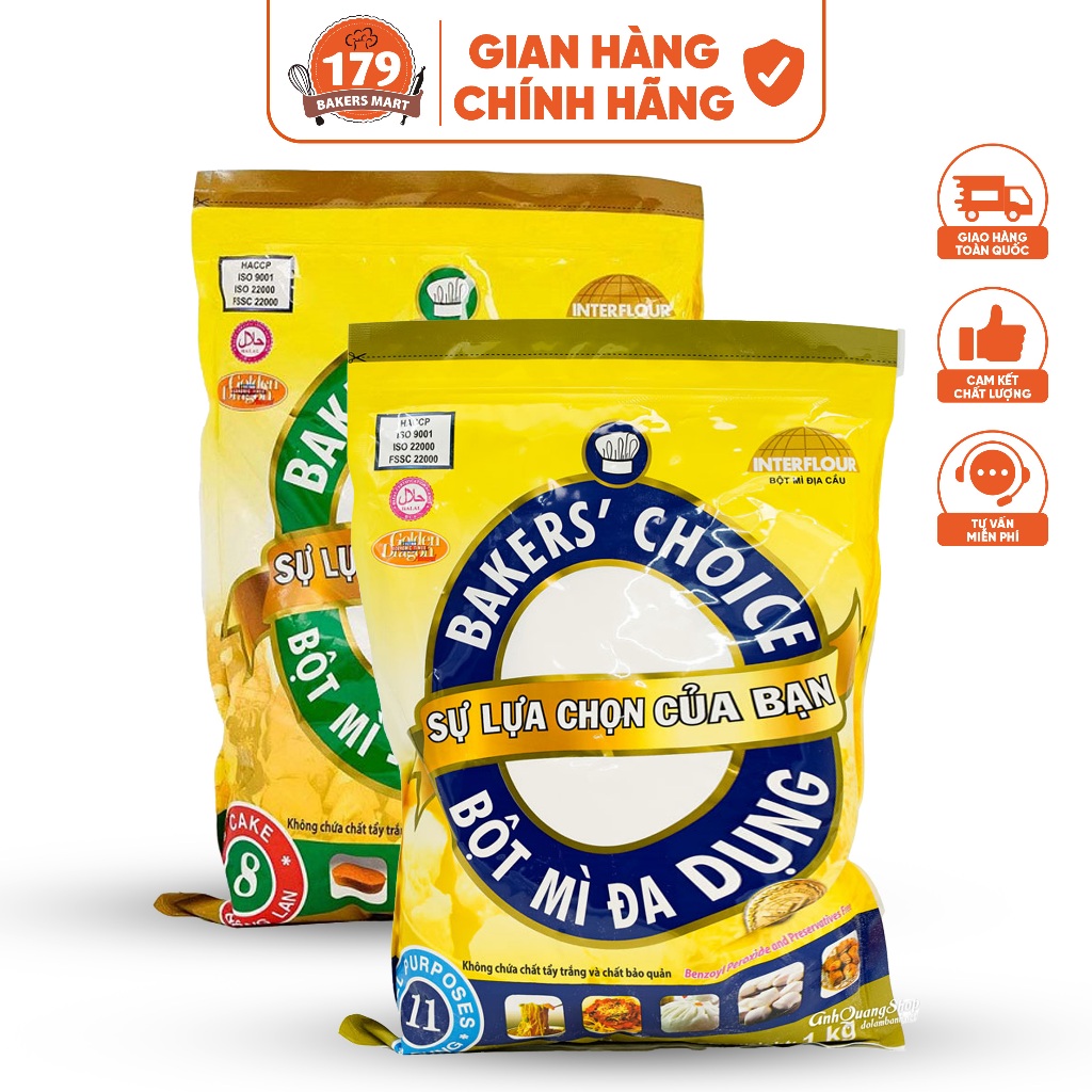 Bột mì số 8 11 13 làm bánh bông lan, bánh mì Baker Choice làm bánh bông lan, bánh mì, bánh bao cho gia đình, kinh doanh