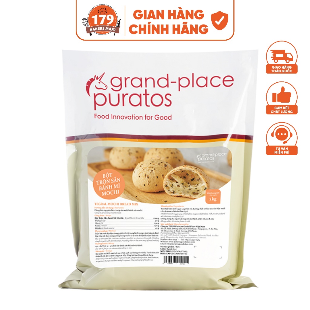 Bột Trộn Sẵn Bánh Mì Mochi Puratos Grand-Place VN-1 Kg