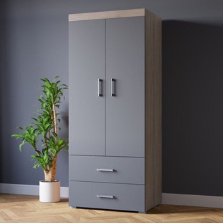  Tủ Quần Áo 2 Cánh - Có Hộc Kéo Tiện Lợi - Gỗ Công Nghiệp MDF Phủ Melamine 