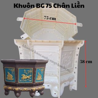 Khuôn đúc chậu cảnh Bát Giác 75 Chân Liền, Chất liệu nhựa ABS cao cấp, Dùng làm chậu cây cảnh xi măng