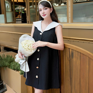 Đầm Suông Cổ V Viền Bèo Dễ Thương - EDINI - D1603