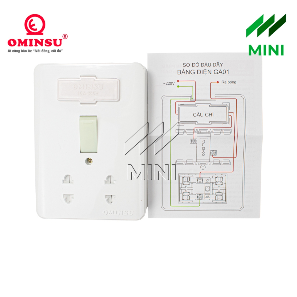 Bảng điện cao cấp OMINSU GA01 chịu tải tới 2500W