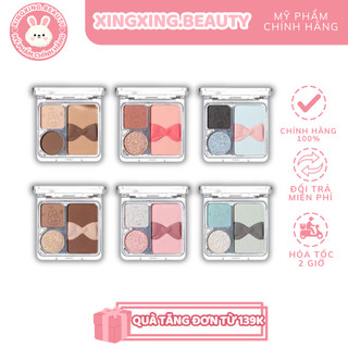 [HOT] Bảng phấn mắt nơ xinh 3 ô XIXI ba tone màu tone đất hồng lấp lánh phù hợp người mới make up