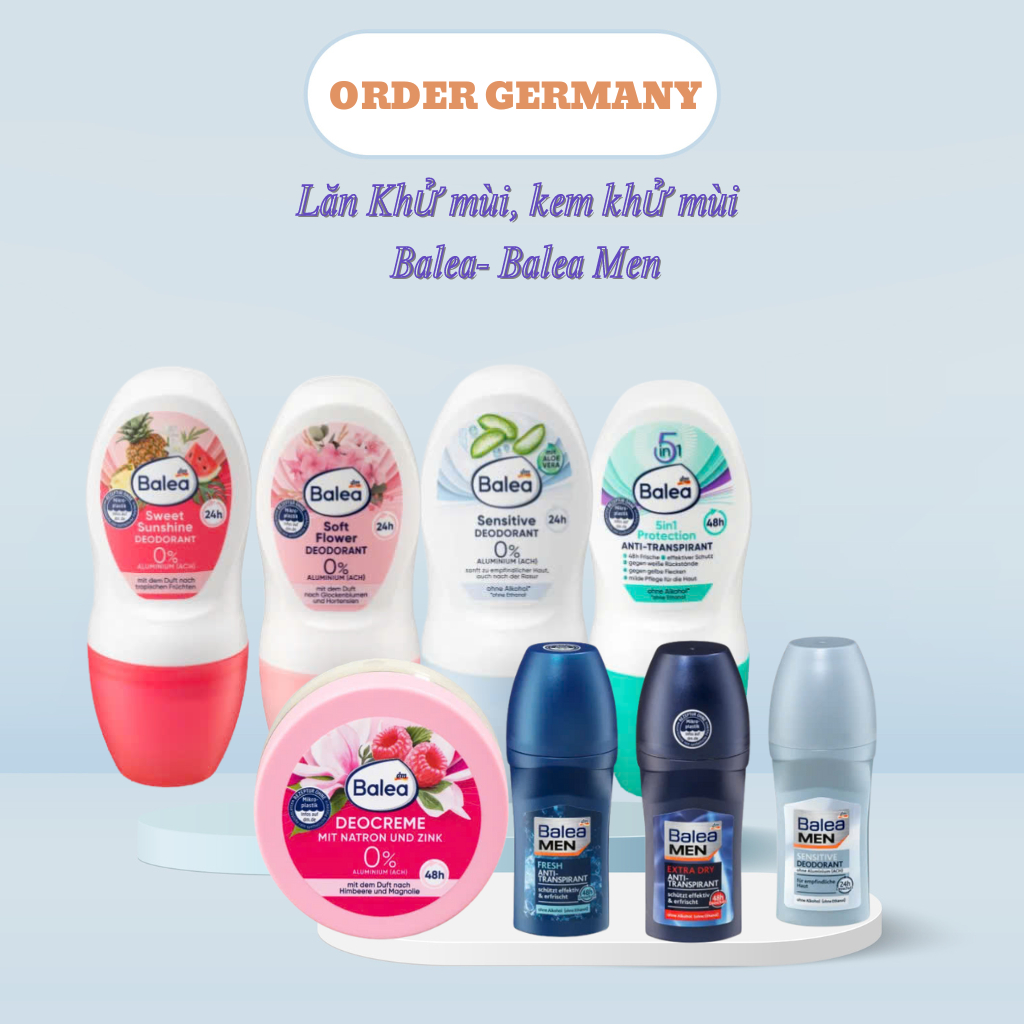 Kem khử mùi hôi nách Balea,Lăn Khử Mùi Balea 50ml cực khô thoáng, ngăn mùi hiệu quả- Nội Địa Đức