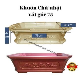 Khuôn đúc chậu cảnh Chữ Nhật vát góc 75, Nhựa ABS cao cấp mới 100% dùng làm chậu cây cảnh bonsai ngoài trời sân vườn