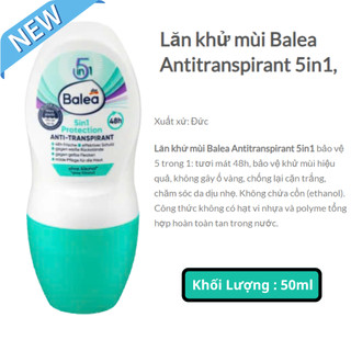 Lăn khử mùi, lăn nách Balea nội địa Đức, ngăn mùi hiệu quả, khô thoáng