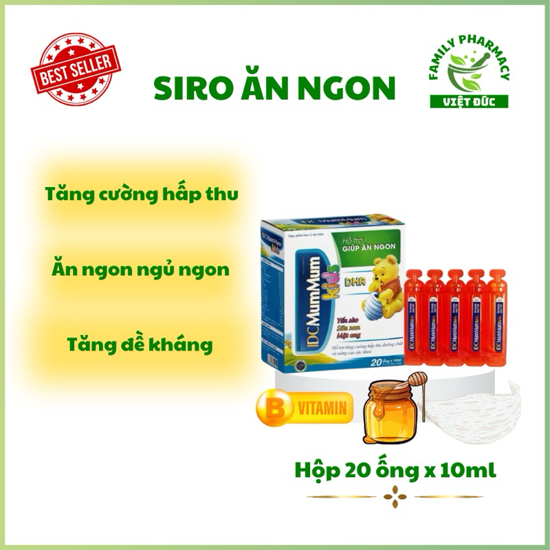 Siro ăn ngon IDC Mum Mum hộp 20 ống – Tiêu hóa khỏe, trẻ ăn ngon