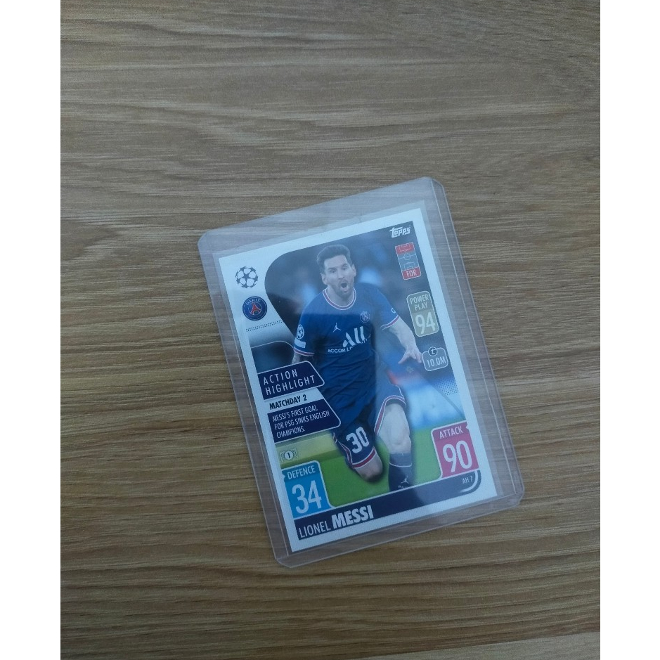 Thẻ Bóng Đá Topps Match Attax 21/22 Messi - Lionel Messi - Paris Saint Germain - PSG - AH First Goal