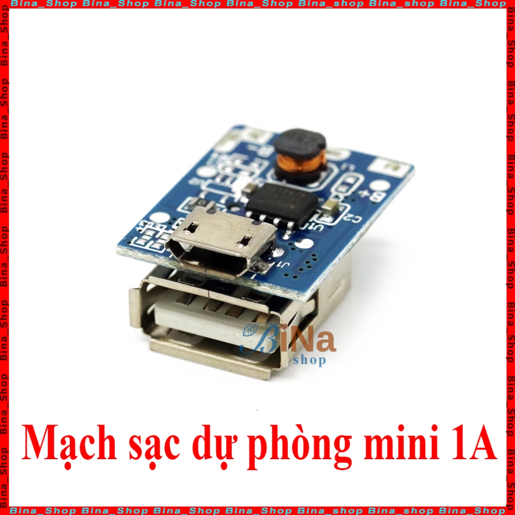 Mạch sạc dự phòng 5V 1A cổng USB/micro USB nhỏ gọn tiện dụng