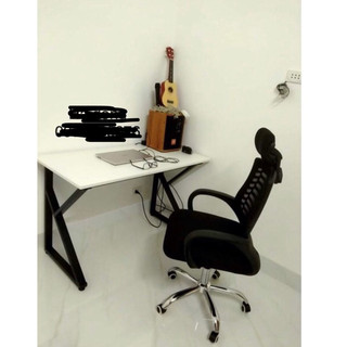 combo bàn chân sắt chữ K ghế xoay tựa đầu 5003