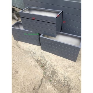 chậu trồng cây composite mầu ghi