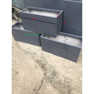 chậu trồng cây composite mầu ghi