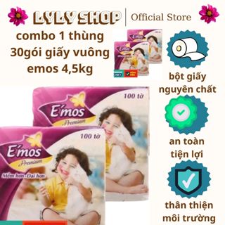 #khăn giấy vuông emos 4,5kg 1t 30goi