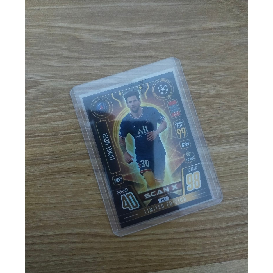 Thẻ Bóng Đá Topps Match Attax 21/22 Messi - Lionel Messi Scan X Limited Edition - Paris Saint Germai